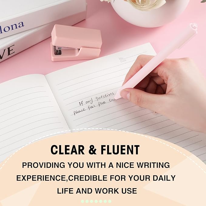 Fulmoon 25 Pcs Ballpoint Pens Bulk Retractable Comfortable Writing Pens Cute Back to School Supplies in Medium Point 1.0 mm for Teacher Student Bridal Shower Baby Shower