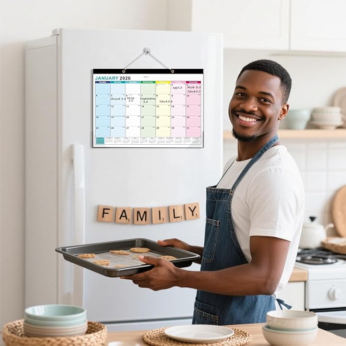 Desk Calendar2026-2027, With 3 sticker, 18 Month Calendar Running to June 2027-17" x 12" Desktop/Wall Monthly Calendar for Homeschool or Office