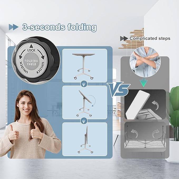 2Pack Folding Conference Room Table, Modern Conference Tables with Silent Wheels, Large Rectangular Mobile Training Tables for Office Classroom, Foldable Modular Seminar Table White (L70.9in)