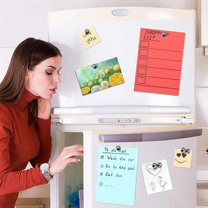 36Pack Refrigerator Magnets Black Fridge Magnets for Whiteboard Strong Whiteboard Magnets Small Metal Magnets for Fridge White Board Map Kitchen Office Classroom