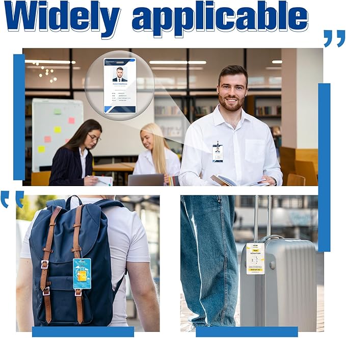 200 Pieces 5 Mil 2 1/2" x 4 1/4" Luggage Laminating Pouches Without Rope Clear Thermal Laminate Pouch Tags with Slot Hole for Pass Cards Student ID (200, 5 Mil-No Loops)