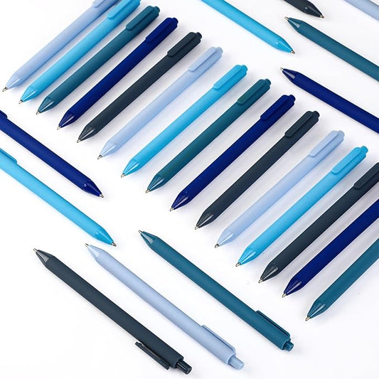 50 Pcs Ballpoint Pens Bulk Retractable Writing 1. 0 mm Black Ink Cute Pens Smooth Writing Color Fancy Gift for Teacher Student Employee Office School Home Baby Shower Supplies (Blue Series)