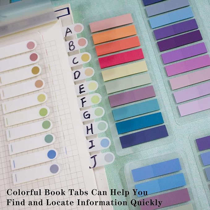 ELII 6000 PCS Sticky Tabs Page Markers,Morandi Sticky Note Tabs Colored Writable and Repositionable Book Flags Tabs Strip Index Tabs,Page Tabs