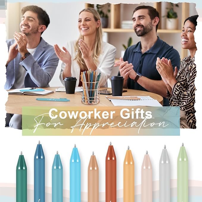 50pcs Thank You Pens Bulk Cute Multicolor Ballpoint Pen for Men Women Server Accessories Employee Holiday Appreciation Gifts for Teacher Office Back to School Party Favor (Morandi)