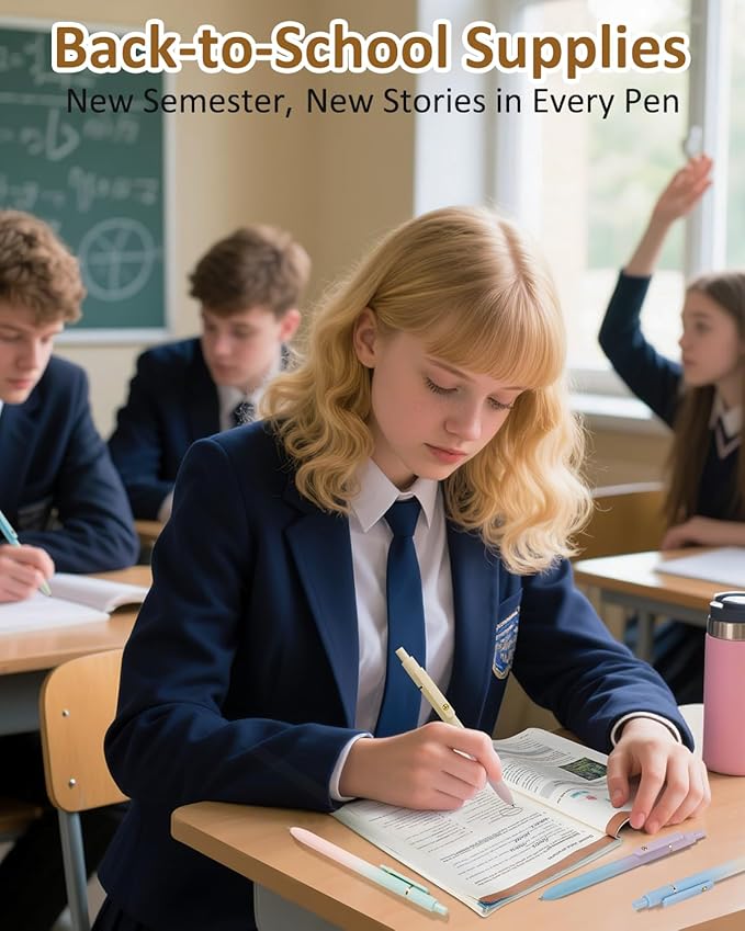 FIOVER Gel Pens, 6 Pcs 0.7mm Comfort Grip Quick Dry Black Ink Pens Fine Point Smooth Writing Pens, Cute Office Back to School Supplies Gifts for Women (6PCS Gradient Black Ink)