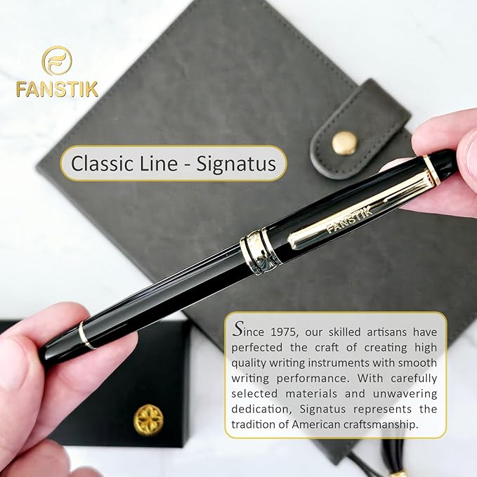 Customized RollerBall pen with name (MADE IN USA), stainless steel, black and gold, luxury engraved pen personalized for men and for women. (RollerBall Black-Gold)