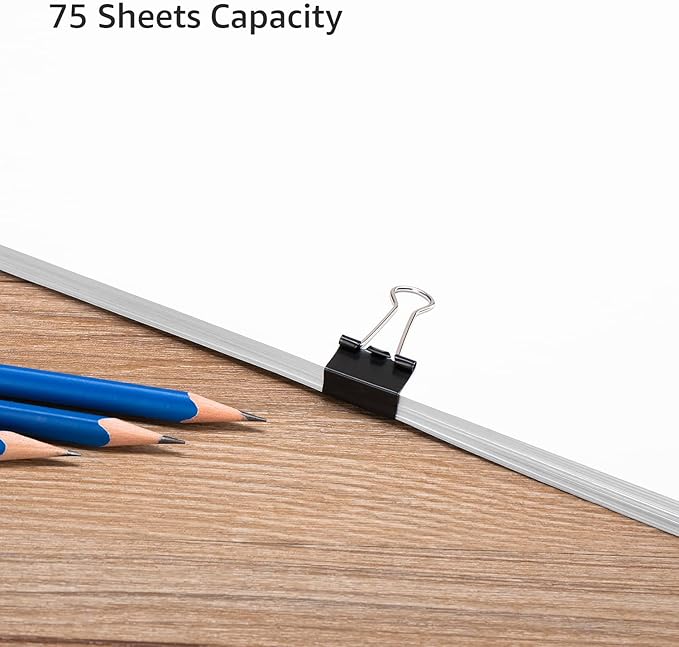 Amazon Basics Sturdy Binder Clips for Office Use, 144 Count (12 Pack of 12), Small, 0.75 in, Black