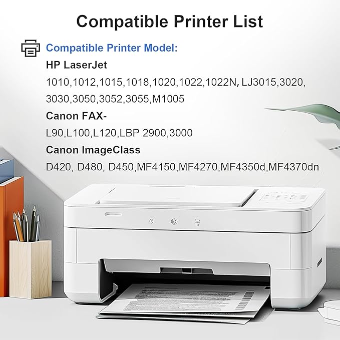 12A Black Toner  2-Pack Q2612A High-Yield Compatible Toner Cartridge for HP M1005 M1319f 1010 1012 1015 1018 1020 Plus 1022 1022n 1022nw 3015 3020 3030 3050 3050z 3052 3055 Printer