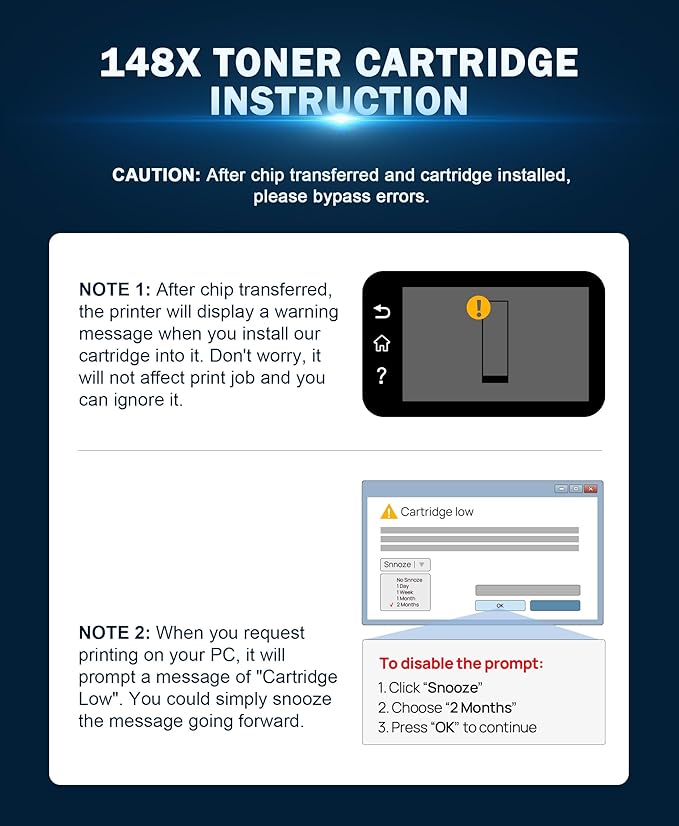 148X Toner Cartridge Replacement for HP 148A Toner Cartridge, W1480X Toner Compatible for HP Laserjet Pro 4001dwe 4001dn 4001dne 4001n 4001ne MFP 4101fdw 4101fdwe 4101fdn 4101fdne (1 Black No Chip)