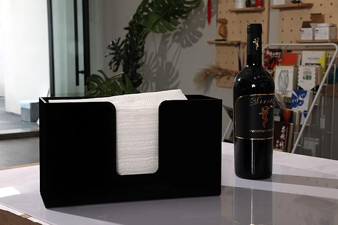 IEEK Paper Towel Dispenser Wall Mount Acrylic Paper Towel Holder for Bathroom Office and Kitchen,Hand Towel Dispenser Fits Multi-Fold Paper Towel,C-Fold, Zfold,Tri fold Paper Towels,Black