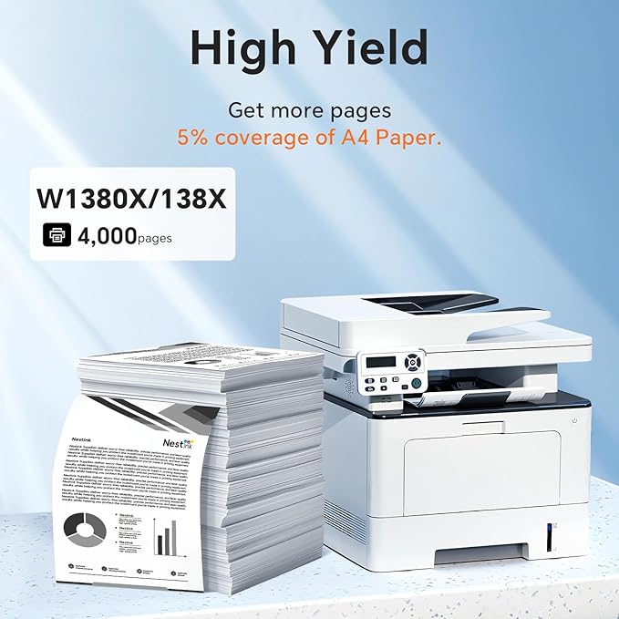 138X Black Toner Cartridge High Yield W1380X Compatible Replacement for HP 138X 138A W1380X W1380A Toner for HP Pro 3001dw 3001fdw MFP 3101fdw Series Printer Ink (2-Pack, with Chip)