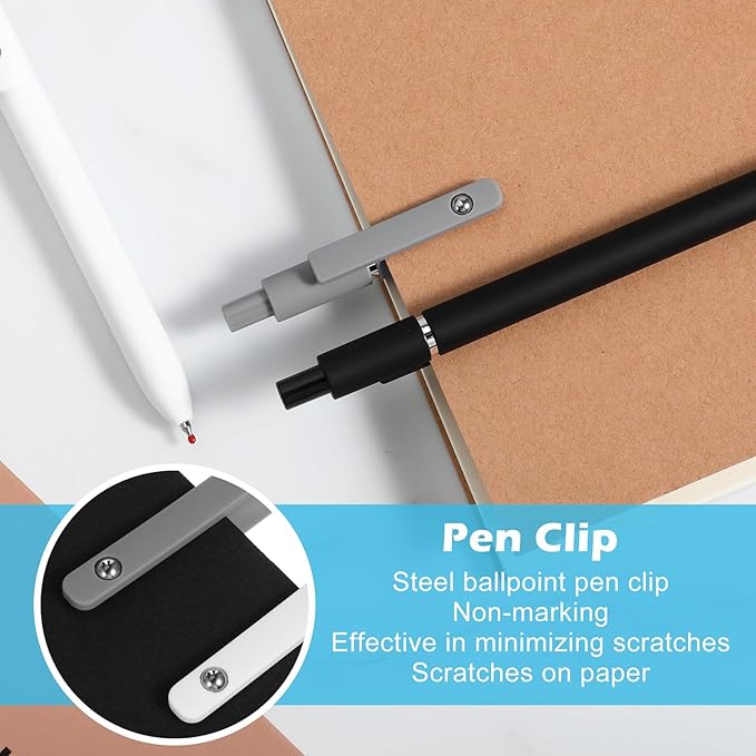 6 Pcs Gel Pens 0.5mm Quick Dry Black Ink Fine Point Smooth Writing Pen, Quick Dry Pens For Journaling, School Supplies Gifts for Men Women Journaling, Black/Gray/White