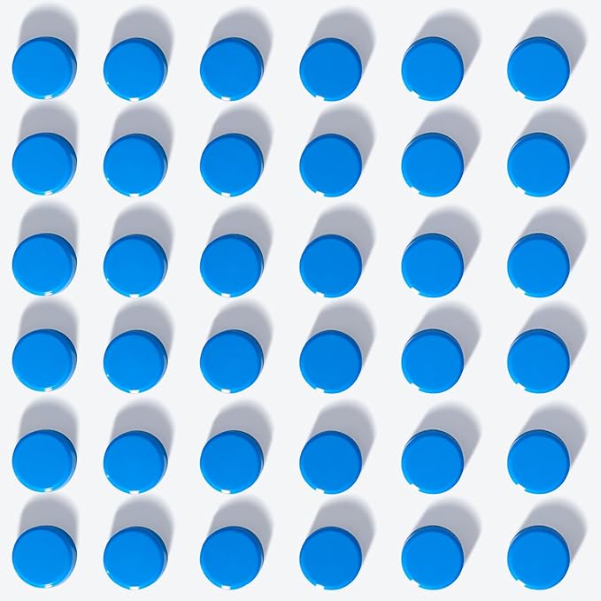 Fridge Magnets, 40 Pcs Heavy Duty Round Magnets for Whiteboard, Fridge, Locker, Office, Classroom - Blue