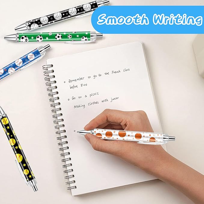 30 PCS Sports Party Favors Ball Theme Ballpoint Pens Ball Gifts for Team with 1mm Black Ink Replaceable Ballpoint Pen Refill for Prize Team School Office Supplies(sports,30)