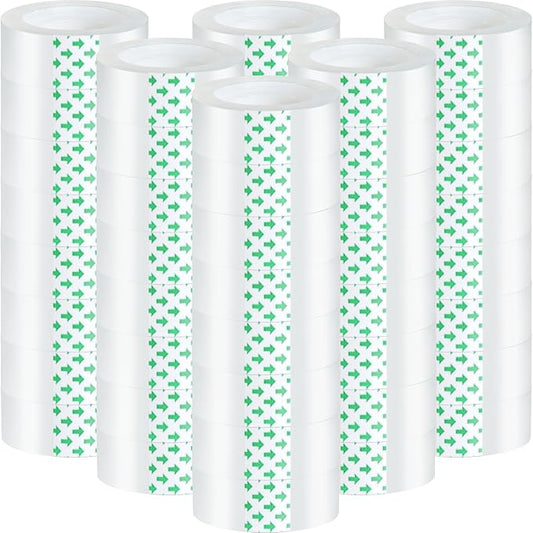 Beieverluck 48 Rolls Clear Tape Refills for Dispenser Transparent Tape 3/4 Inch x 1000 Inch Gift Wrap Tape Packing Tape Roll for Office, Home, School Supplies