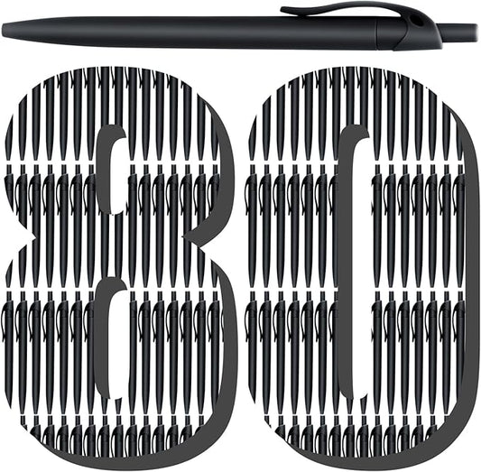 Aozora Pens Bulk,80 Pack Black Click Pens No Bleed,Wholesale Retractable Ballpoint Pens Medium Point,Smooth Ink Pens for Journaling School Office Supplies 1.0MM Black Ink