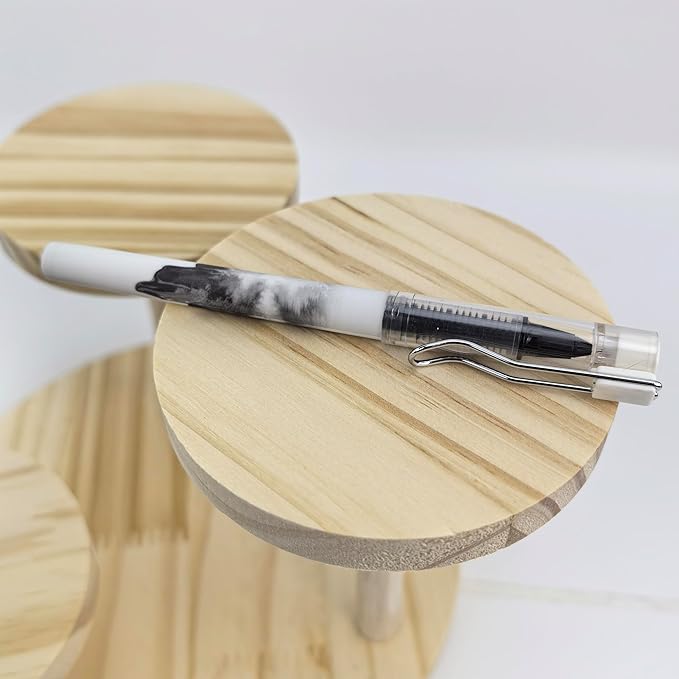 Fengtaiyuan LQB05P12 Straight Liquid Ballpoint Pen - Black Ink, 0.5mm Bullet Head, Smooth Writing, 12 Count (Black05P12)