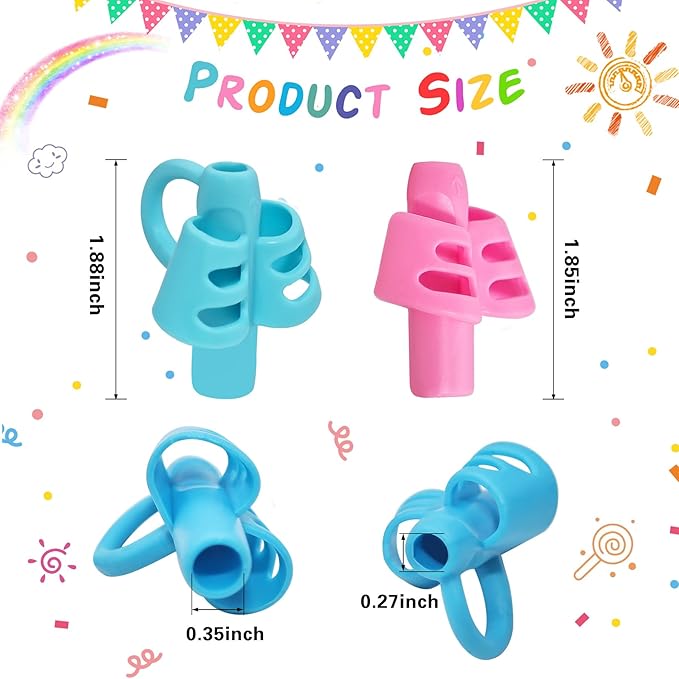 20 Pcs Pencil Grips for Kids Handwriting Pencil Holders Grippers for Kids, Writing Posture Correction Tools for Toddlers, Special Needs Silicone Pencil Supplies for Kindergarten Preschoolers（Mixcolor）