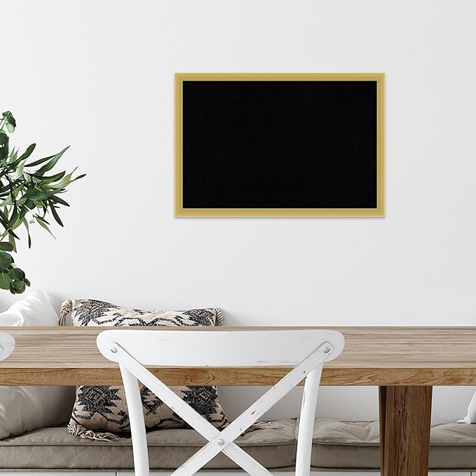 Amanti Art Black Cork Board for Wall, 13x19 Vision Board with Gold Wood Frame, Small Corkboard Office Decor for Home Organization, Modern Corkboard Pinboard to Display Items for Home Organization in