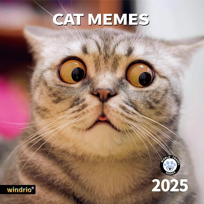 2025 Wall Calendar,Funny Calendar 2025, January 2025 - December 2025, Wall Calendar Funny Animal Memes, 12" x 24" Opened, Full Page 12 Months Thick Paper for Gift Calendar Organizing Planning