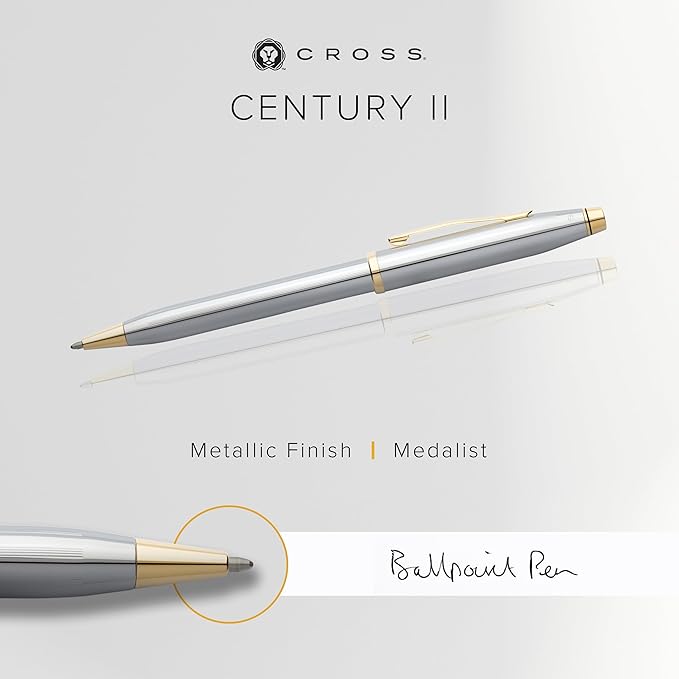 Cross Century II Refillable Ballpoint Pen Presented in a Luxury Gift Box - Medium Point, Black Ink, Medalist