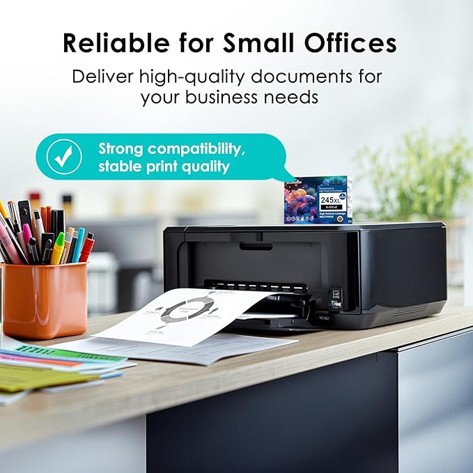 EcoVictor 245XL Black Ink Cartridge Replacement for Canon 245 XL PG-245 XL (Black 2 Pack) Compatible to Pixma MX490 MX492 MG2522 TR4520 TR4500 TS3122 TS3322 MG2520 MG2500 MG3022 TS3320 TR4522 Printer