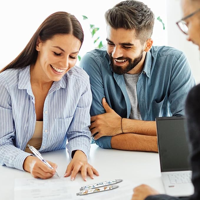 10 PCS Butterfly Ballpoint Pen Retractable Ballpoint Pen, 0.5mm Ball Point Pens for Office Stationery Home School Supplies for Women Teacher Gifts Black Ink, Medium Point (Butterfly, 10)