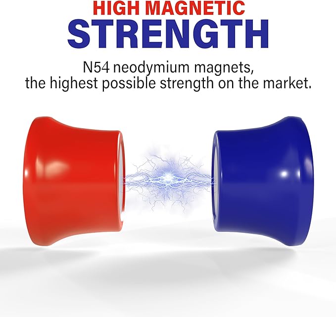 Extra Strong Magnets for Whiteboard, Glassboard and Fridge (Purple, 8 Pack, Small). N54 Neodymium Rare Earth Heavy Duty Magnets for Home and Office Supplies.