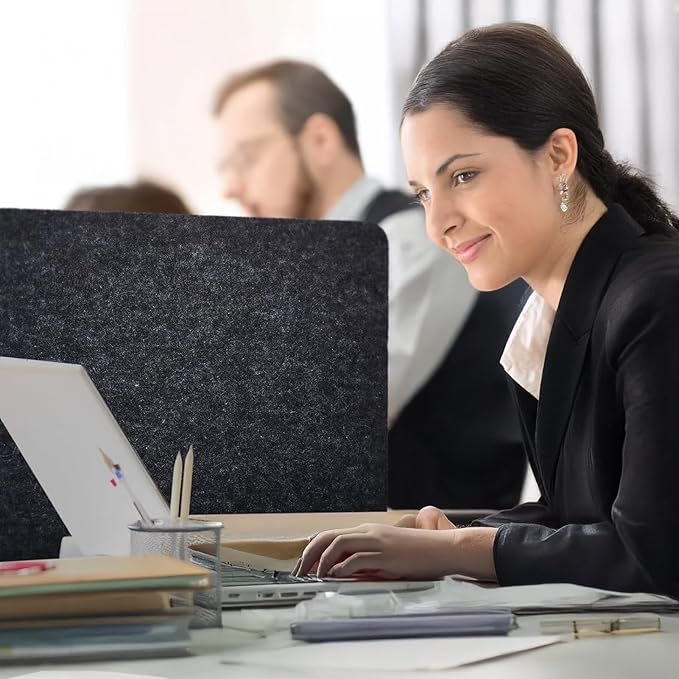 9 Pack Desk Divider-24 x 24" Acoustic Desk Dividers for Students-Durable Felt Desk Privacy Panel Set-Freestanding Desk Divider with Noise-reducing Design with 4 Support Feet for Office or Home Use