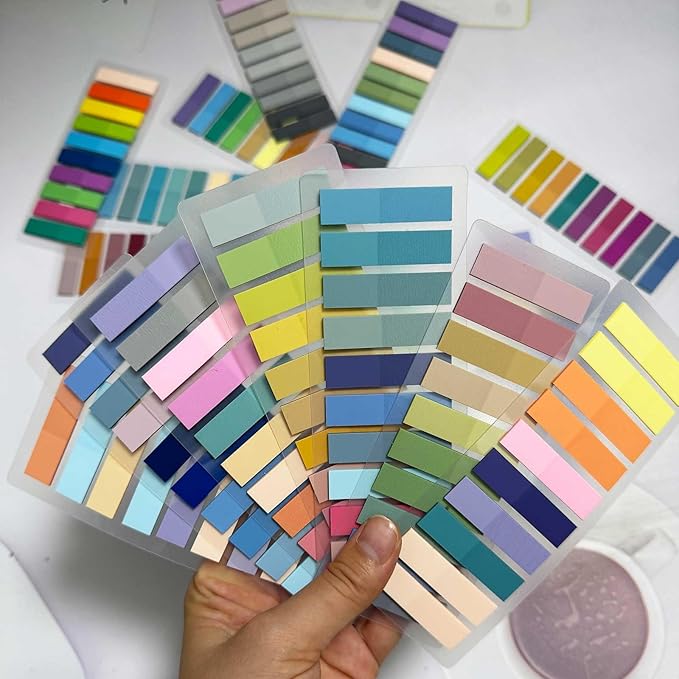 ELII 3600pcs Books Tabs for Annotating Page Markers Morandi Sticky Index Tabs,Transparent Sticky Notes Tabs Label Stickers Index Tabs for Reading Notes, Classify File