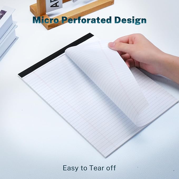 24 Pcs Legal Pads 8.5" x 11" College Ruled Note Pads 8.5 x 11.75 Inch Micro-Perforated Notepad 720 Sheets in Total Lined Writing Paper Notebook for Office, School Supplies & To-Do Lists 30 Sheets/Pad