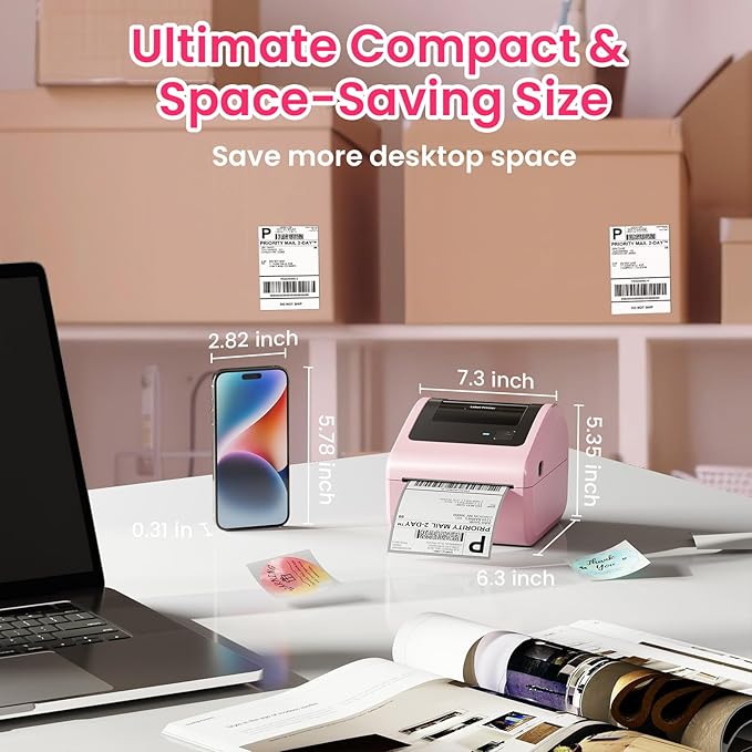 Bluetooth Thermal Label Printer 4x6 - D450BT Shipping Label Printer for Small Business, Shipping Packages, Office, Home, Compatible with Ebay, USPS, Shopify, Amazon