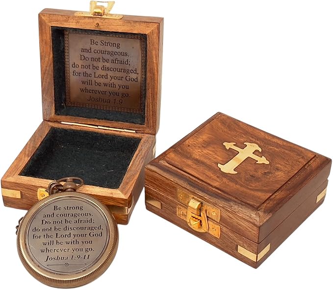 God My Lord Compass - Compass Gift Inspirational Quote Engraved, Graduation Gift, Confirmation Gift, Religious Gift for Men Women Boys Girls Teenage Kids, Baptism Gift