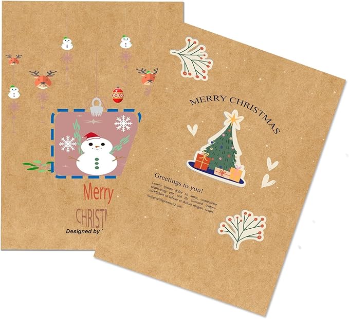 5.5x8.5 Blank Cardstock Paper (Set of 50) Plain Kraft Cards - 80lb Flat Cards Stock Printer Paper for Make Your DIY Invitations, Note, Greeting, Table Cards - Writing, Stamping, Drawing, Painting