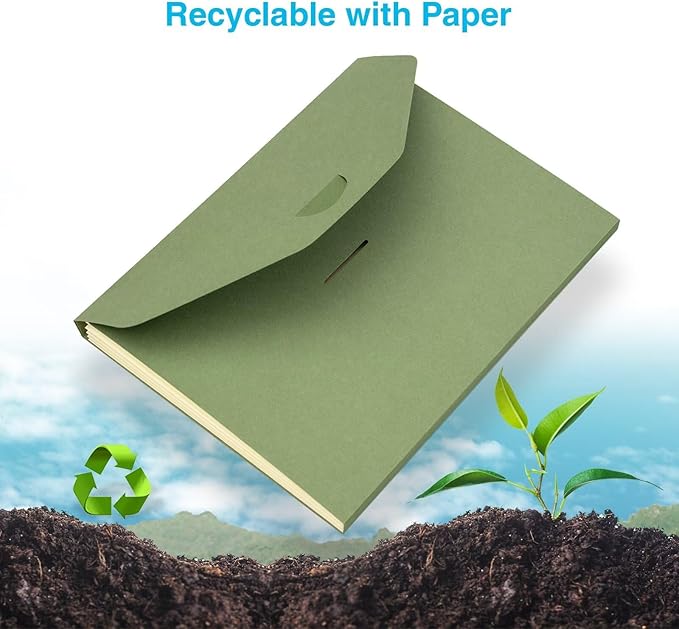 Blue Lake ECOLIFE File Folders Accordion Organizer Plastic Free 6 Pocket Expanding Folders Green