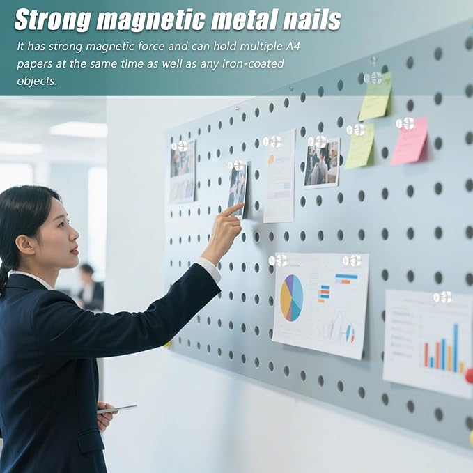 22 Pack Fridge Magnets Strong for Whiteboard, Push Pin Magnet, Refrigerator Magnet Small Strong Rare Earth Magnets for Office, Classroom, Kitchen, Home, White