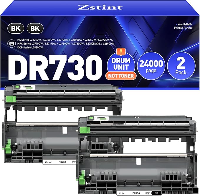 DR730 Drum Unit (Not Toner) 2-Pack Replacement for Brother DR-730 Imaging Drum Compatible MFC-L2710DW MFC-L2750DW HL-L2350DW HL-L2370DW HL-L2395DW HL-L2390DW DCP-L2550DW MFC-L2690DW HL-L2325DW Printer