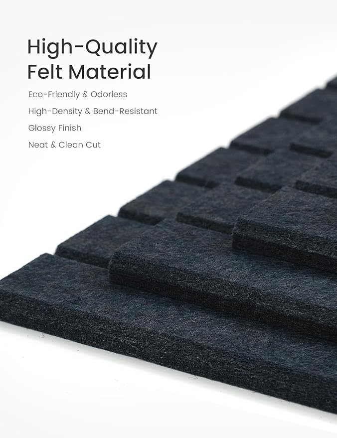 Bumusty Large Cork Board Alternative-36 x24 Felt Bulletin Board, with 30 Pushpins, 40 Adhesive Tabs, 6-Pack Slat Wall Paneling, Cork Boards for Office Push Pin Board Felt Board-Deep Charcoal Blue