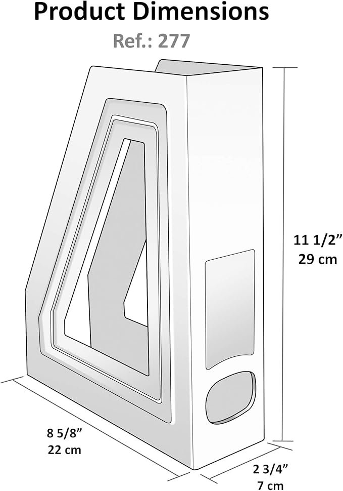 Acrimet Magazine File Holder, Durable Rack, Space-Saving Organizer (Plastic) (Black Color) (2 pack)