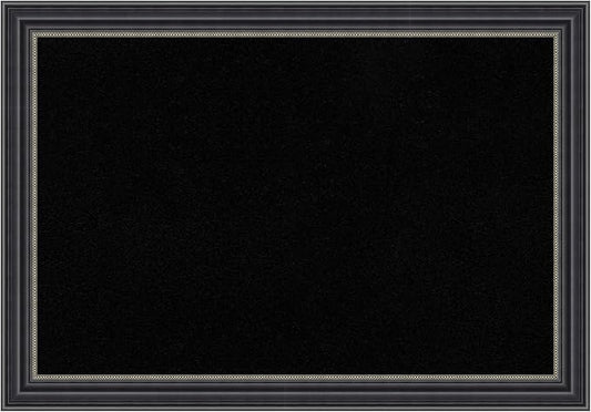 Amanti Art Black Cork Board for Wall, 14x20 Vision Board with Black Wood Frame, Small Corkboard Office Decor for Home Organization, Traditional Corkboard Pinboard to Display Items for Home