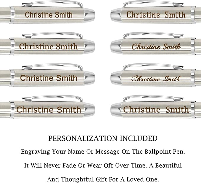 Amlion Personalized Pens Custom Engraved Pen with Name, Refillable Medium Refill, Personalized Gifts for Men Women