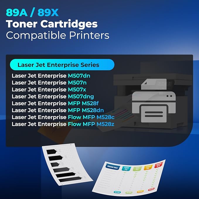 89X Black Toner Cartridges Replacement for HP 89X 89A CF289X CF289A Toner for Laser Jet Enterprise M507dn, M507n, M507x, M507dng, MFP M528f, M528dn, M528c, M528z, M507 M528 Series Printer, 2 Pack