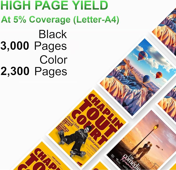 CS317 Toner Cartridge Replacement for lexmark CX417de Toner for Lexmark CS317dn CS317 CS417 CX317dn CS417dn CX417de CX317 CS517de CX517de Printer ,KCMY,3000 Pages