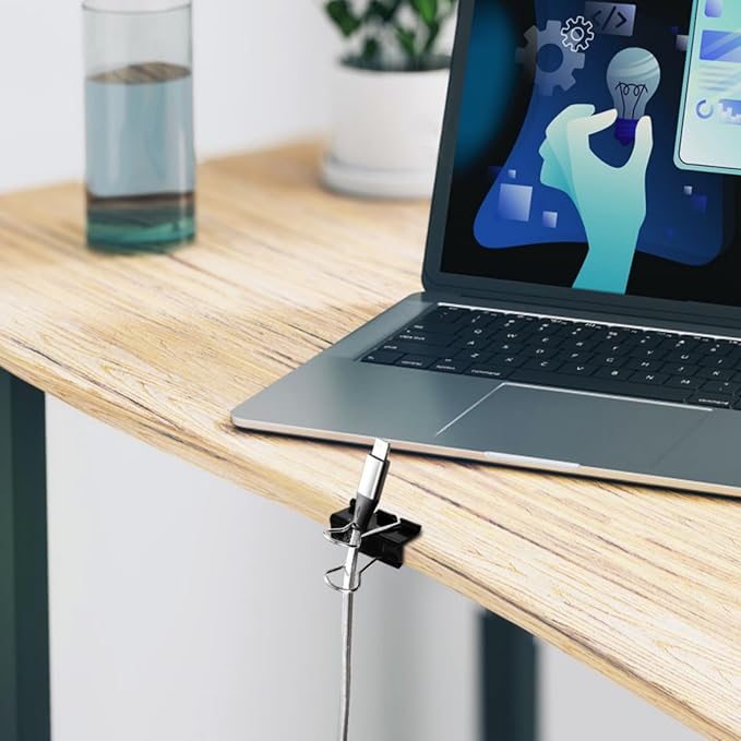 300 Pack Medium Binder Clip, 1-1/4 Inch Metal Black Fold Back Clips, Standard Paperwork Clamp Bulk for School Teacher Student, Business Office Home