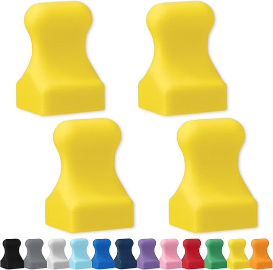 Glassboard Studio MiniPawn Magnet - Strong Neodymium Rare Earth Magnets for Fridge, Whiteboard, Locker & Magnetic Glassboards - Crafting & Office Use - Strong Fridge Magnets (Sunshine Yellow, 4)