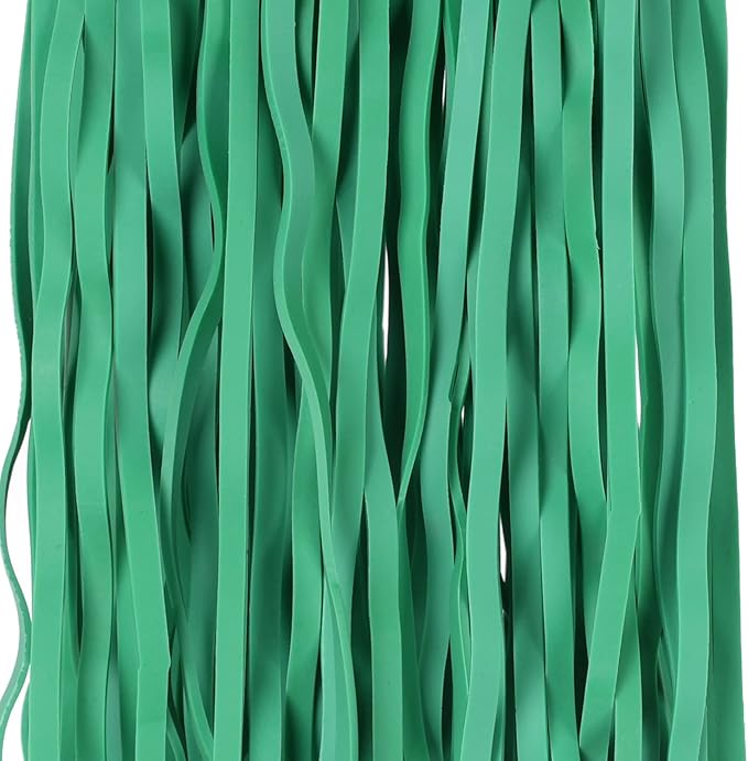 AMUU Rubber Bands Large Flat Fold Length12inch 40 Pieces Fits 8-33 Gallon Trash Cans Green Heavy Duty Elastic Rubber Bands for File folders Office Home Supplies