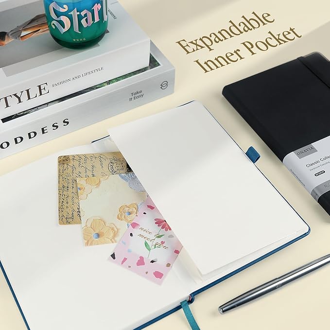 A5 Lined Journal Notebook - 100 GSM Thick Paper, 8 Pack Hardcover Journaling Notebooks for Writing, Work, Travel, School, College Ruled Journals for Women Men, PU Leather Note Books, 5.5”x8.3”