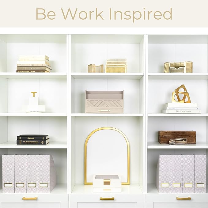 BLU MONACO Foldable Magazine File Holder Set of 4 with Moroccan Tile Design – Decorative Cardboard Magazine Organizer for Home, Office & Dorm Room – Stylish Magazine Storage Solution