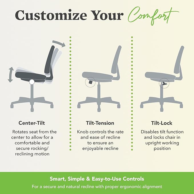 HON Torch Ergonomic Mid-Back Office Chair, Comfortable Fabric Seat Home Office Task Chair, Tilt-Tension Recline Control, 360 Rolling Swivel, Sculpted Fixed Arms