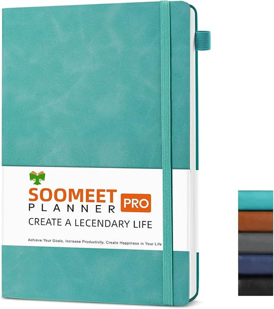 Hardcover Journals 200 Pages, Leather Lined Journal Notebooks, A5 College Ruled Thick Classic with Pen Loop Notebook Journals for Writing, for Men Women Office School, 5.75'' X 8.38'', Green